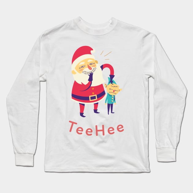 TeeHee Santa and Elf Long Sleeve T-Shirt by Evlar